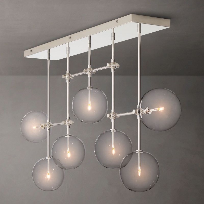 Lucelle Glass Globe Linear Chandelier 60"