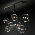 Lucelle Glass Globe Linear Chandelier 60"