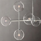 Lucelle Glass Globe Linear Chandelier 72"