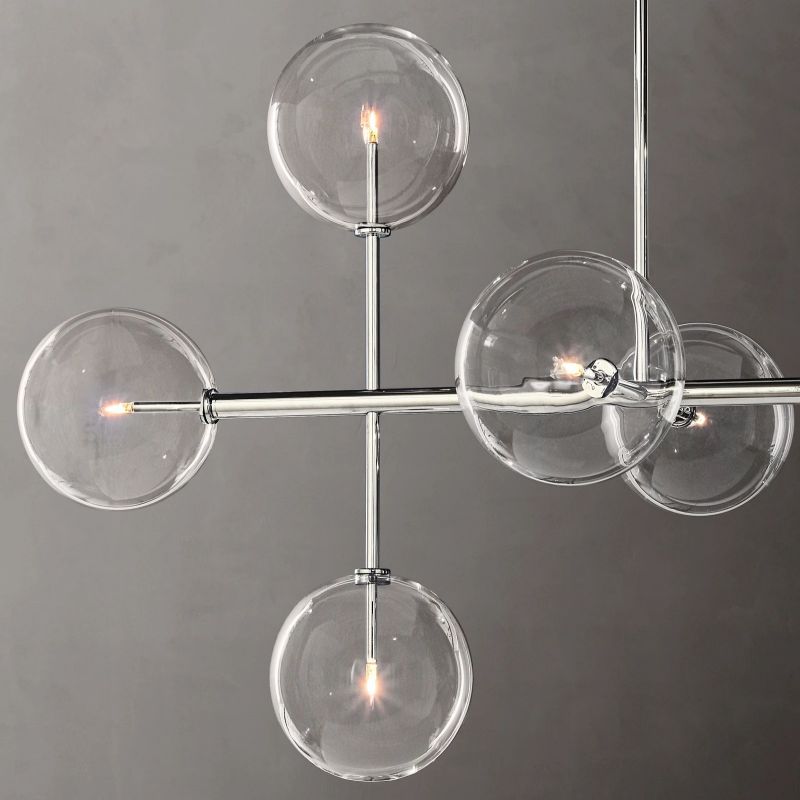 Lucelle Glass Globe Linear Chandelier 72"