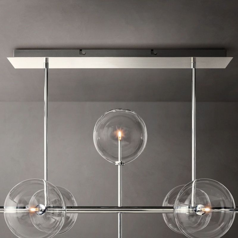 Lucelle Glass Globe Linear Chandelier 72"