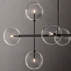 Lucelle Glass Globe Linear Chandelier 72"