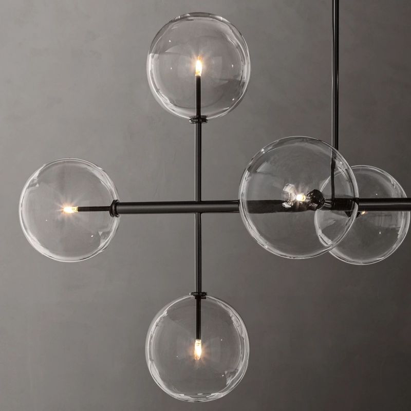 Lucelle Glass Globe Linear Chandelier 72"