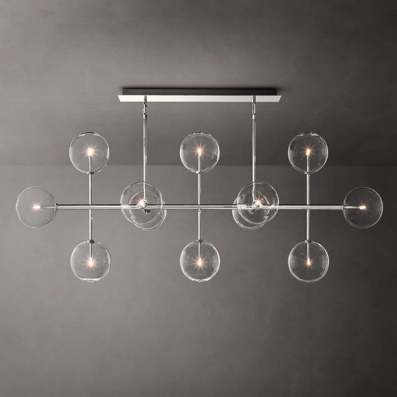 Lucelle Glass Globe Linear Chandelier 72"
