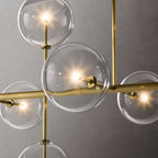 Lucelle Glass Globe Linear Chandelier 72"