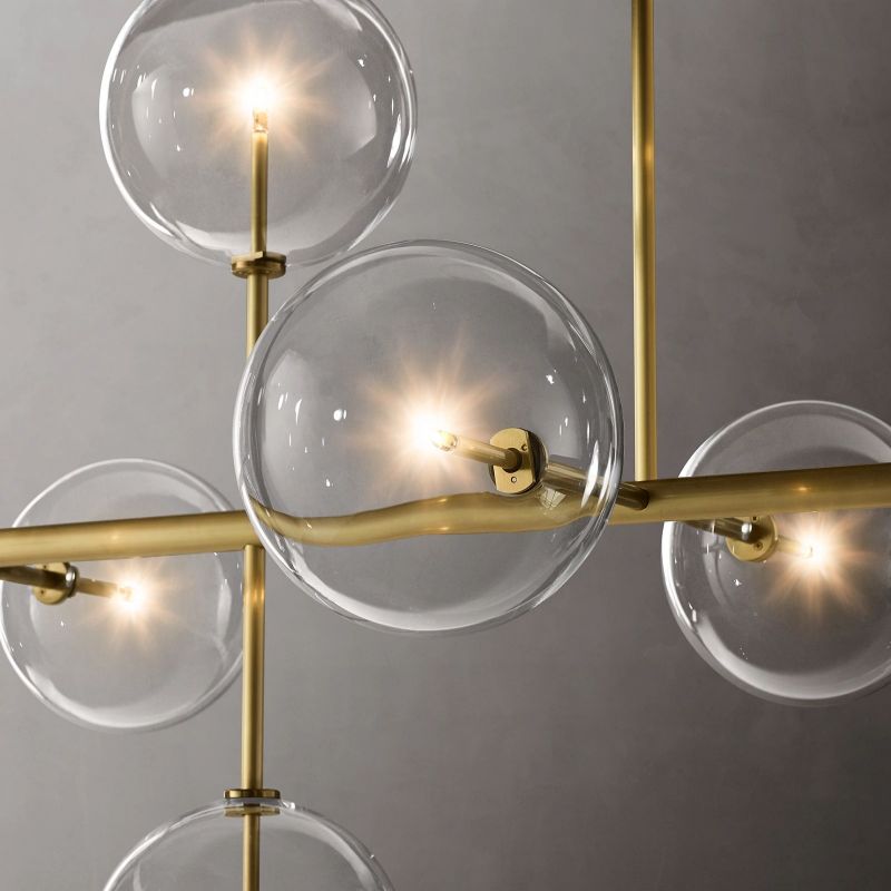 Lucelle Glass Globe Linear Chandelier 72"