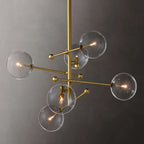 Lucelle Glass Globe Six-Arm Chandelier 40"