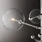 Lucelle Glass Globe Six-Arm Chandelier 40"