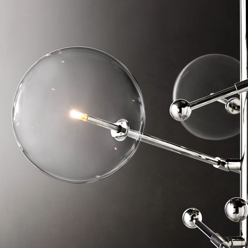 Lucelle Glass Globe Six-Arm Chandelier 40"