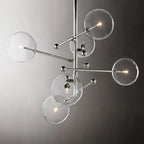 Lucelle Glass Globe Six-Arm Chandelier 40"
