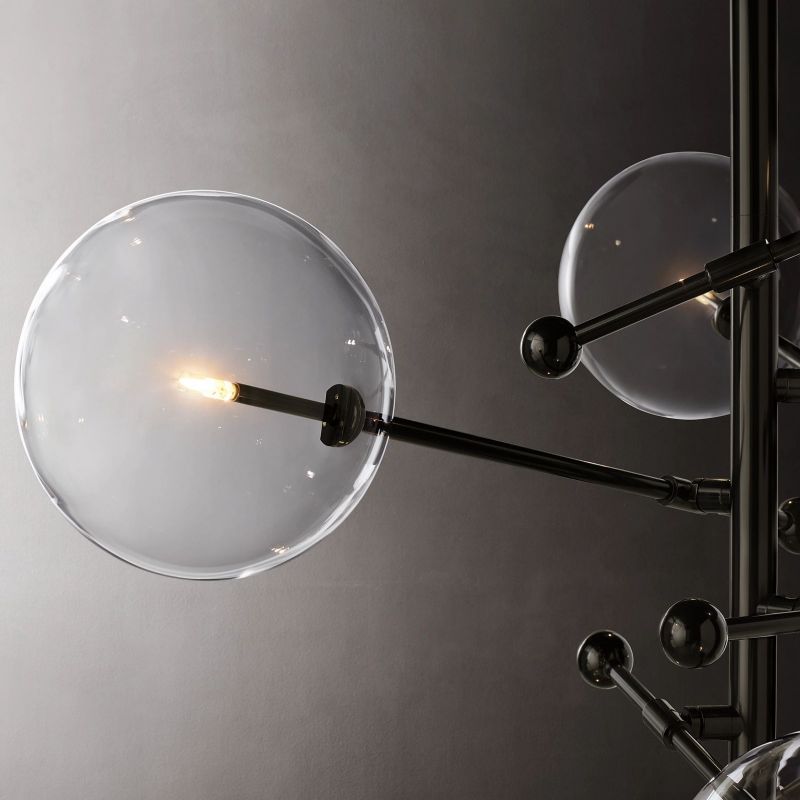 Lucelle Glass Globe Six-Arm Chandelier 40"
