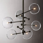 Lucelle Glass Globe Six-Arm Chandelier 40"