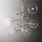 Lucelle Glass Globe Six-Arm Chandelier 40"