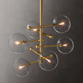 Lucelle Glass Globe Six-Arm Chandelier 40"