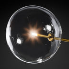 Lucelle Glass Globe Six-Arm Chandelier 40"
