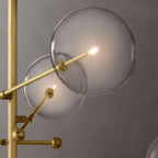 Lucelle Glass Globe Six-Arm Chandelier 55"