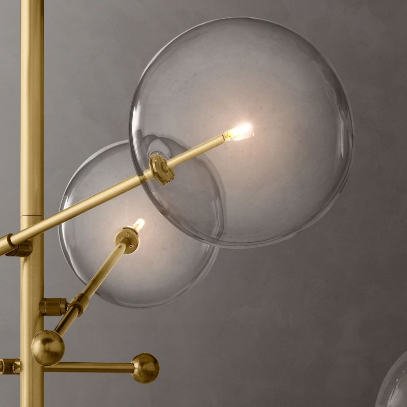 Lucelle Glass Globe Six-Arm Chandelier 55"