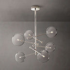 Lucelle Glass Globe Six-Arm Chandelier 55"