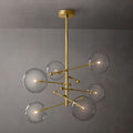Lucelle Glass Globe Six-Arm Chandelier 55"