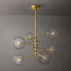 Lucelle Glass Globe Six-Arm Chandelier 55"