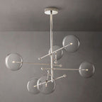 Lucelle Glass Globe Six-Arm Chandelier 55"