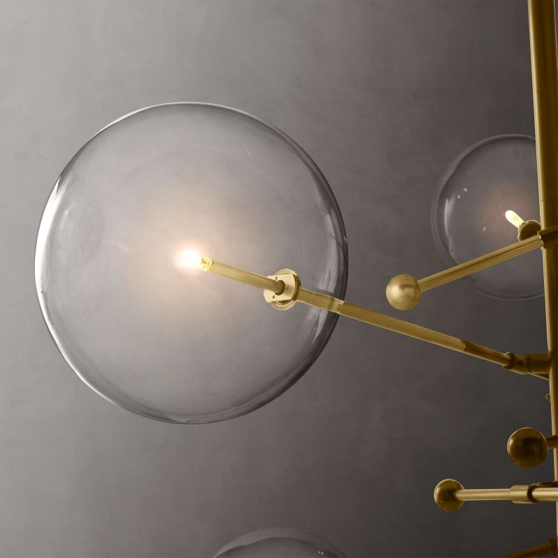 Lucelle Glass Globe Six-Arm Chandelier 55"