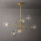 Lucelle Glass Globe Six-Arm Chandelier 55"