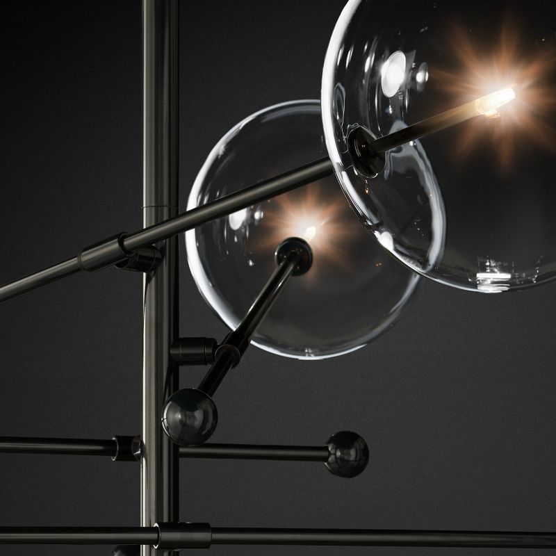 Lucelle Glass Globe Six-Arm Chandelier 55"