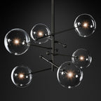 Lucelle Glass Globe Six-Arm Chandelier 55"