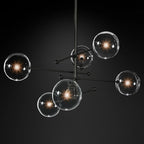 Lucelle Glass Globe Six-Arm Chandelier 55"