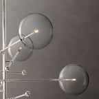 Lucelle Glass Globe Six-Arm Chandelier 55"