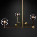 Lucelle Glss Globe Three-Arm Chandelier 46"