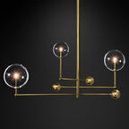 Lucelle Glss Globe Three-Arm Chandelier 46"