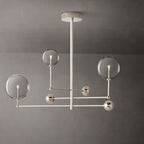 Lucelle Glss Globe Three-Arm Chandelier 46"