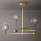 Lucelle Glss Globe Three-Arm Chandelier 46"