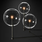 Lucelle Glss Globe Three-Arm Chandelier 46"