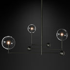 Lucelle Glss Globe Three-Arm Chandelier 46"