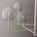 Lucelle Glss Globe Three-Arm Chandelier 46"
