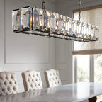 Harlow Faceted Crystal Rectangle Chandelier 62"