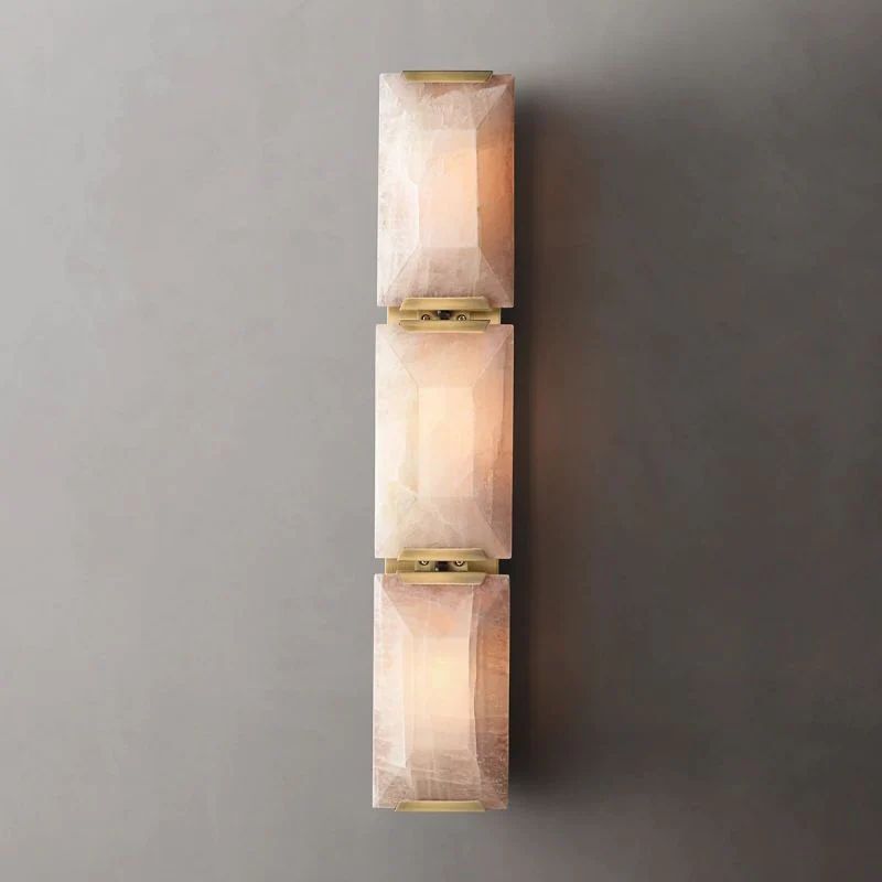 Harlow Faceted Calcite Triple Wall Sconce