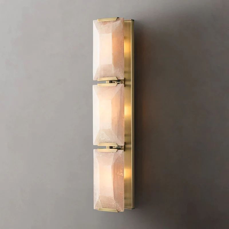 Harlow Faceted Calcite Triple Wall Sconce