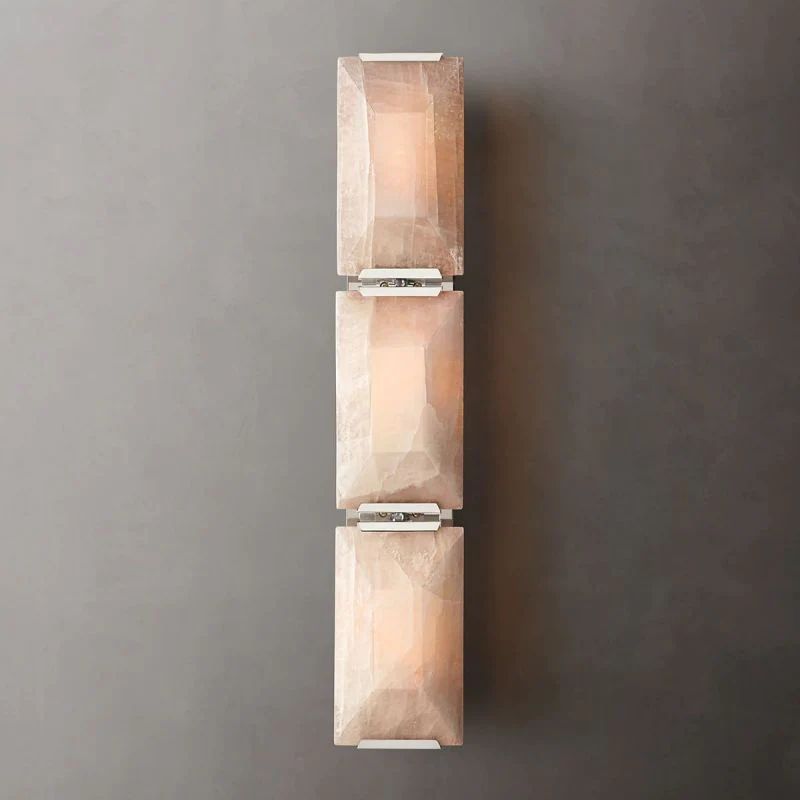 Harlow Faceted Calcite Triple Wall Sconce