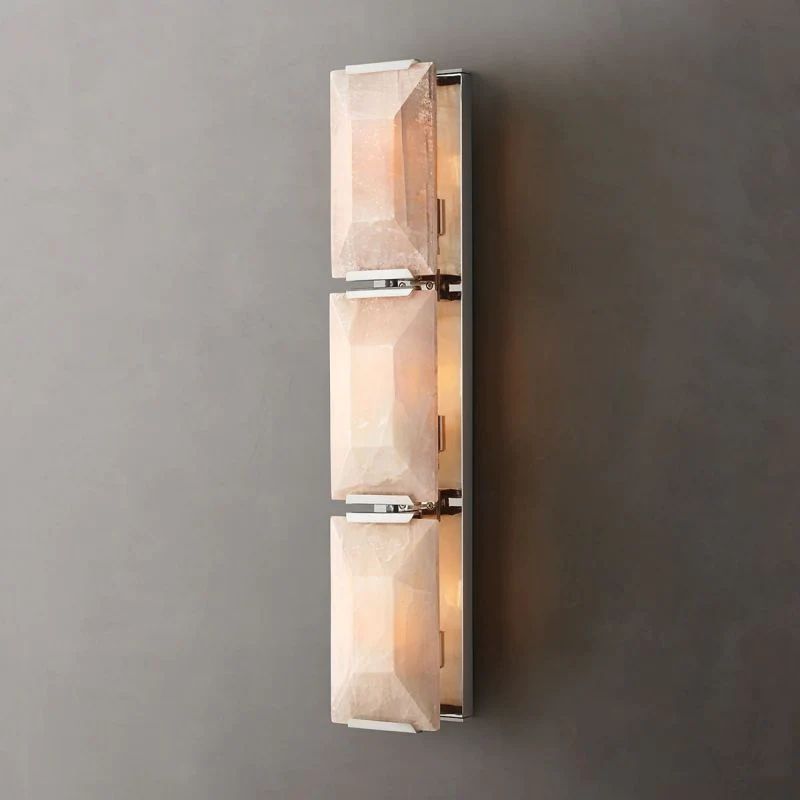 Harlow Faceted Calcite Triple Wall Sconce