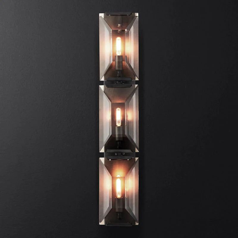 Harlow Faceted Crystal Triple Wall Sconce