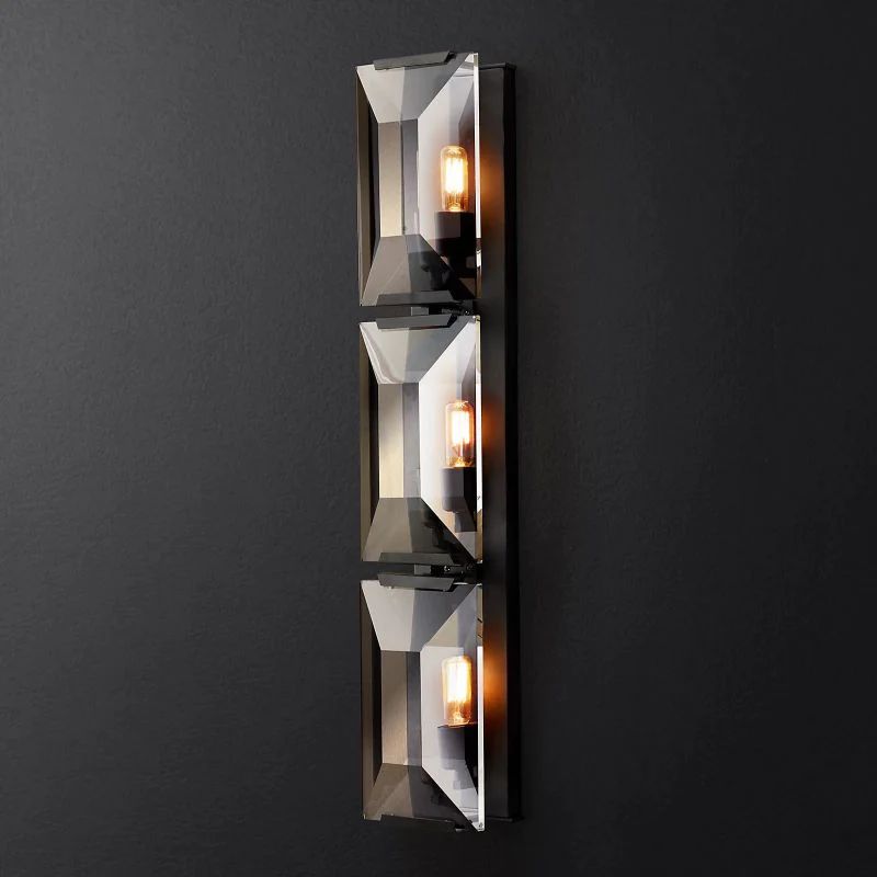 Harlow Faceted Crystal Triple Wall Sconce