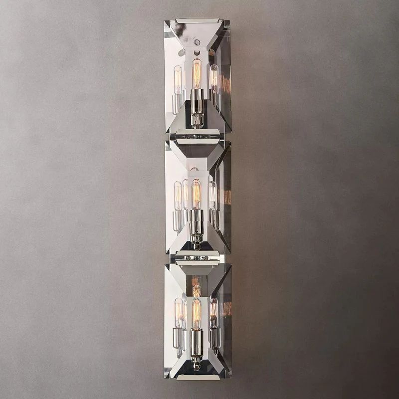 Harlow Faceted Crystal Triple Wall Sconce
