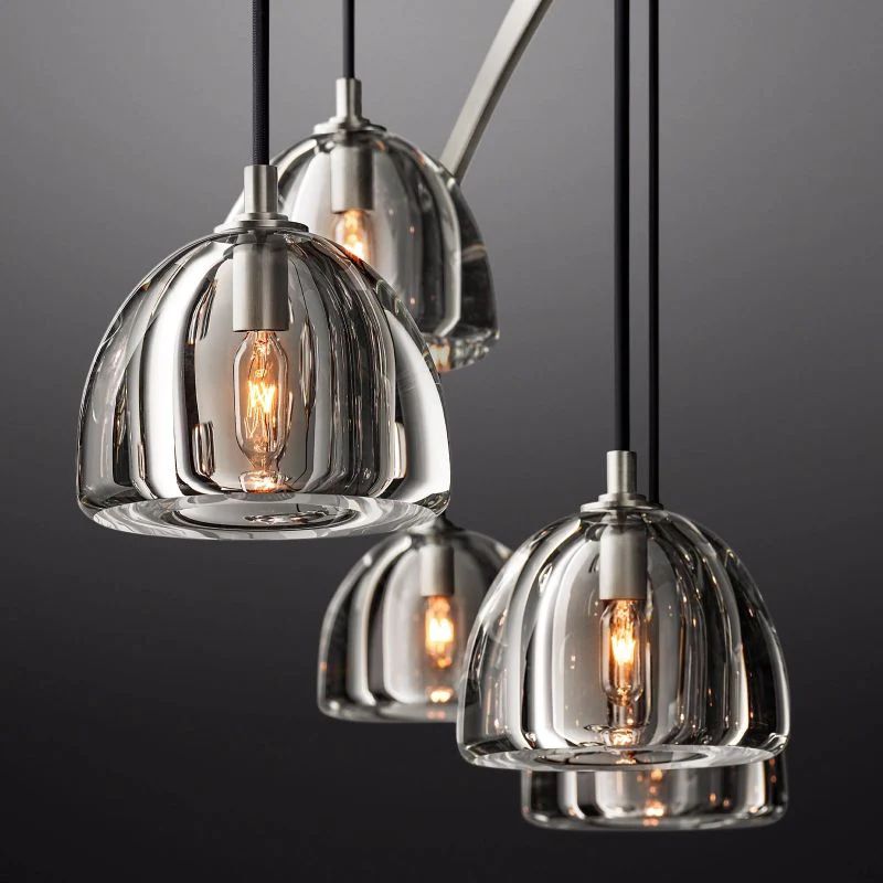 Hemisphere Delicate Crystal Round Chandelier 60"