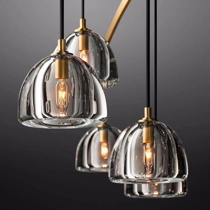 Hemisphere Delicate Crystal Round Chandelier 60"