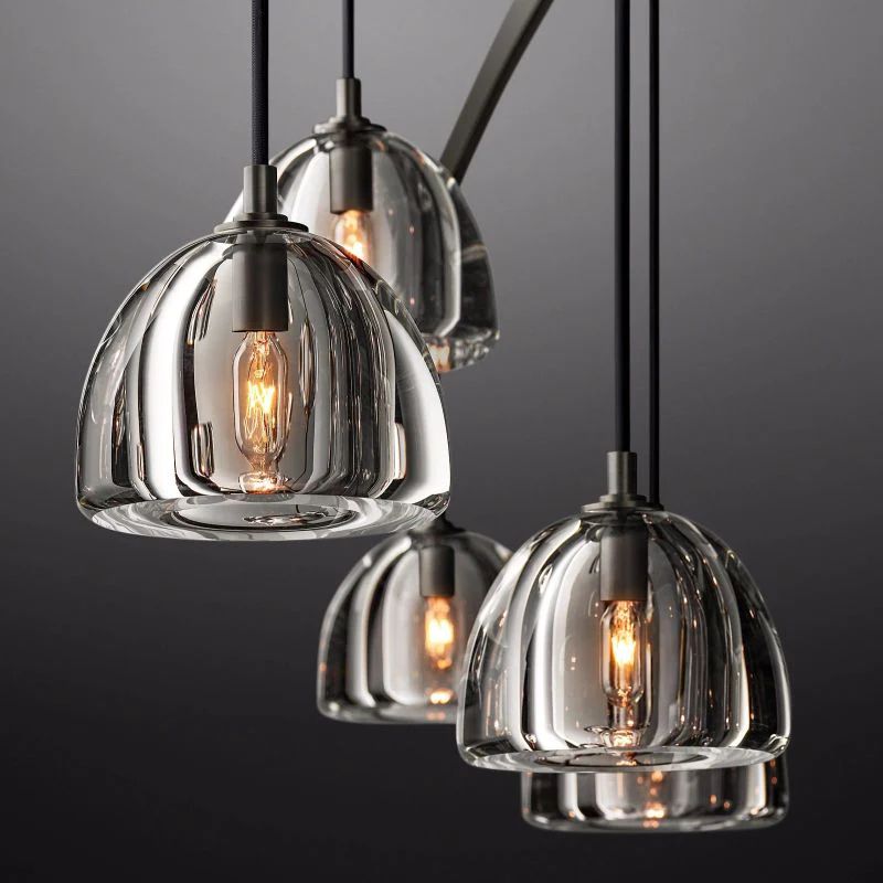 Hemisphere Delicate Crystal Round Chandelier 60"