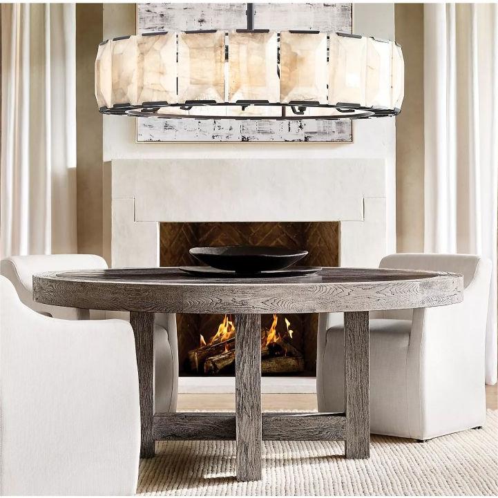 Harlow Faceted Calcite Round Chandelier 19"